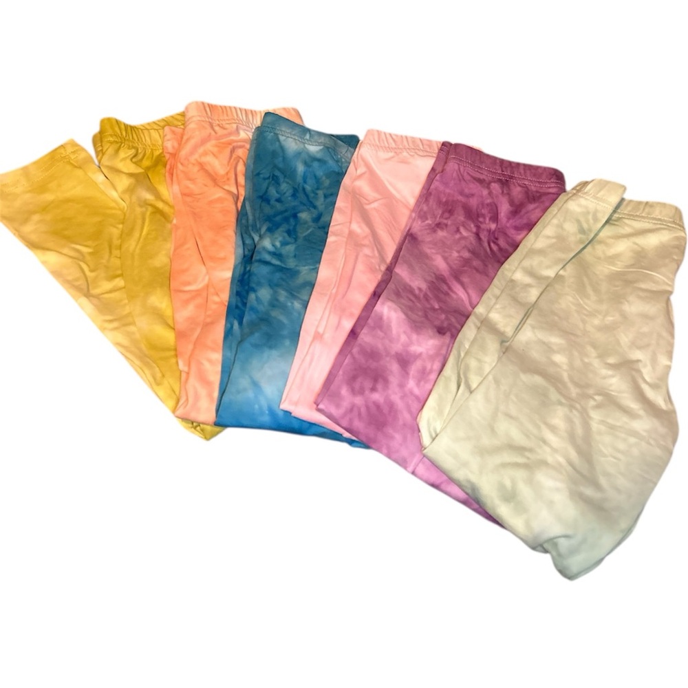 6 Pack Girls Printed Leggings Casual Yoga Pants for Kids Stretchy Tie-Dyed